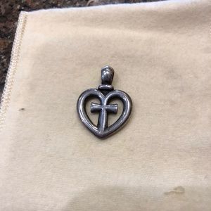 James Avery Retired heart cross pendant